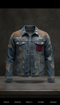Distressed Denim Jacket with Raw Seams